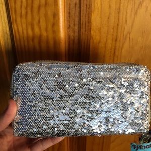 Sparkly wallet, Deux Lux Silver sequined